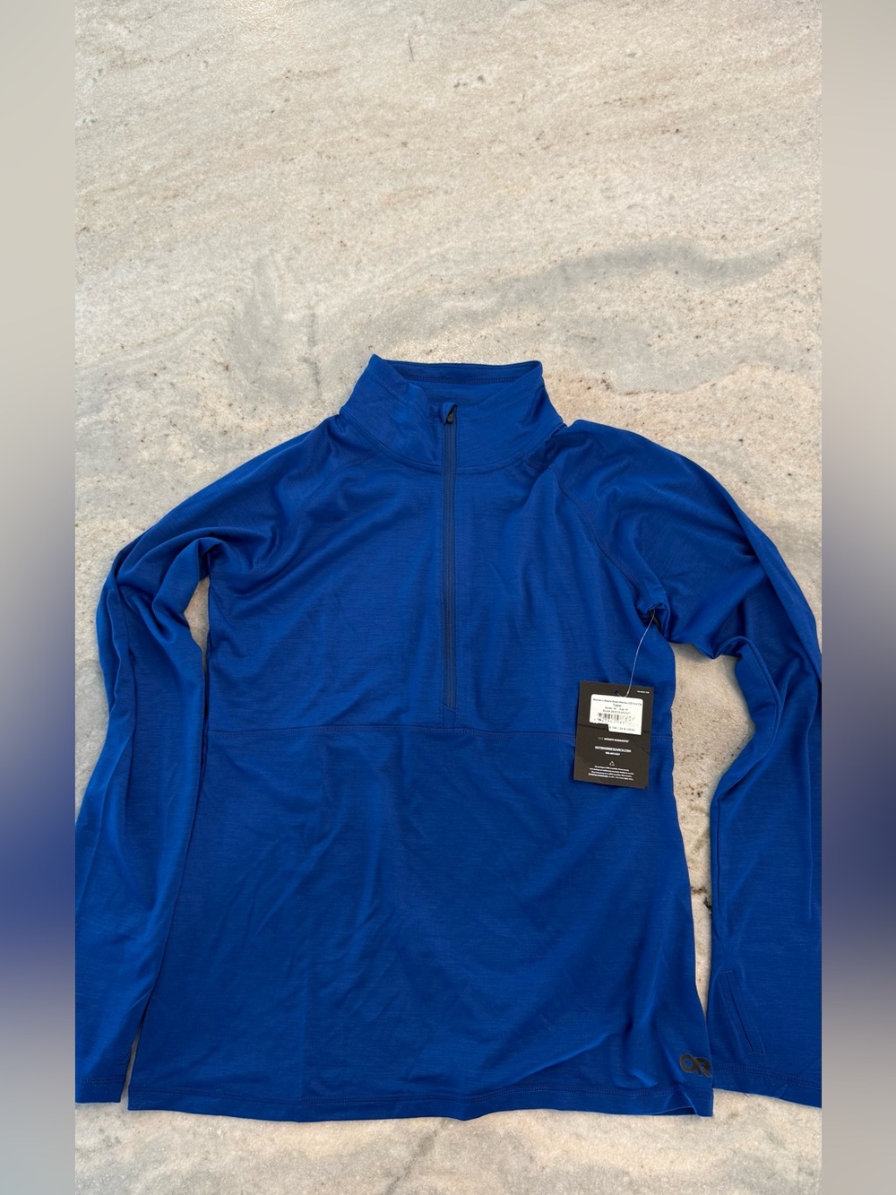 NWT Outdoor Research Women's Royal Blue Half-Zip Merino Wool Pullover size M